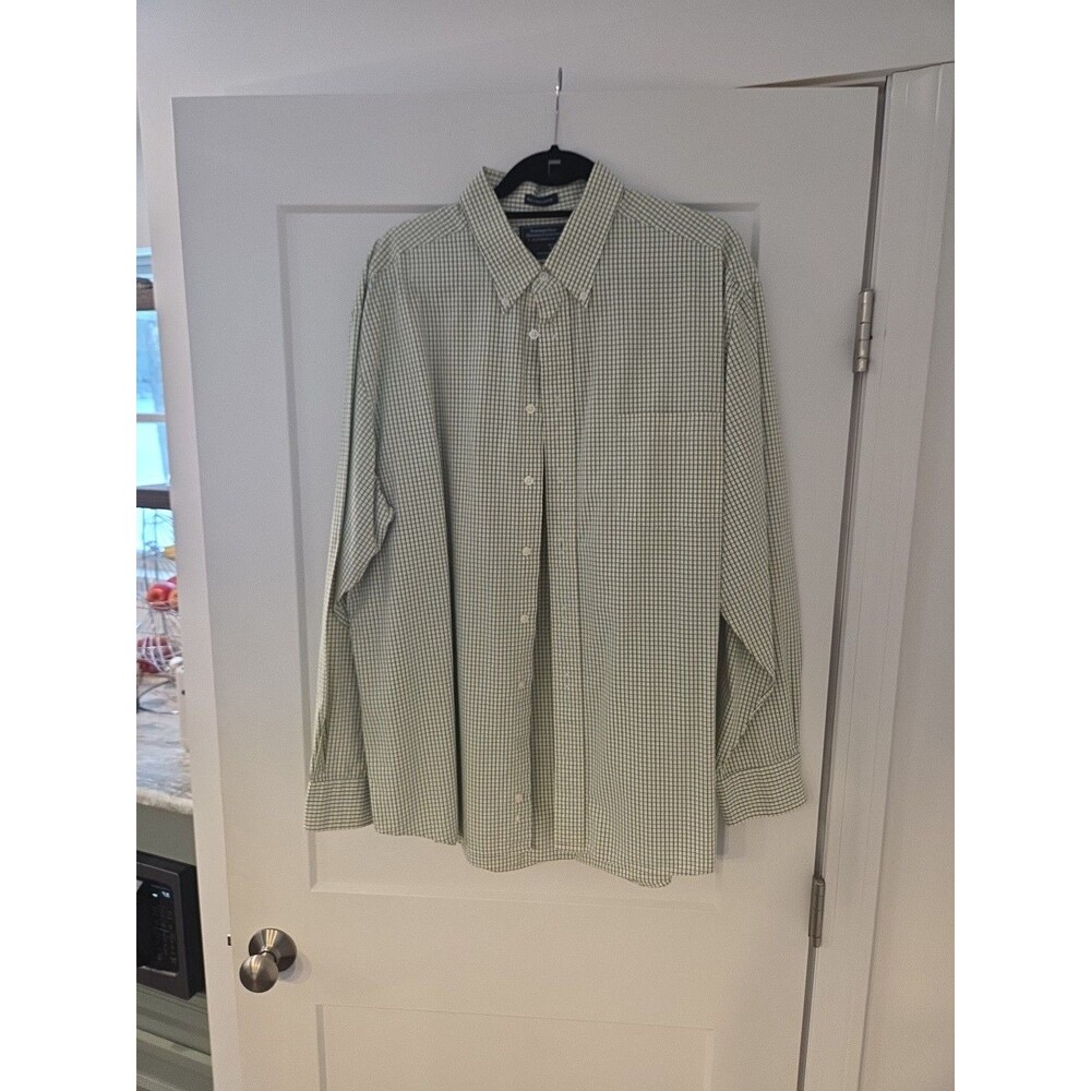 #151 Northern Isles Heritage Collection 80s 2 ply XL Men's checked shirt Green